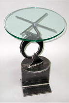 Trio by metal sculptor craig brown, original welded metal sculpture and furniture