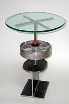 Wheel Be OK by metal sculptor craig brown, original welded metal sculpture and furniture
