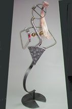 Dominique sculpture by metal sculptor craig brown, original welded metal sculpture and furniture