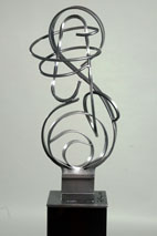 Embellish sculpture by metal sculptor craig brown, original welded metal sculpture and furniture