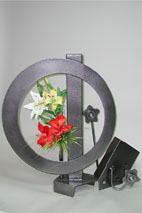 Jardiniere sculpture by metal sculptor craig brown, original welded metal sculpture and furniture