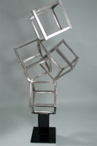 Life Needs Balance sculpture by metal sculptor craig brown, original welded metal sculpture and furniture