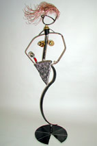 Victoria sculpture by metal sculptor craig brown, original welded metal sculpture and furniture