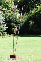 Trust Love sculpture by metal sculptor craig brown, original welded metal sculpture and furniture