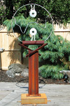 Yin Yang 3 sculpture by metal sculptor craig brown, original welded metal sculpture and furniture